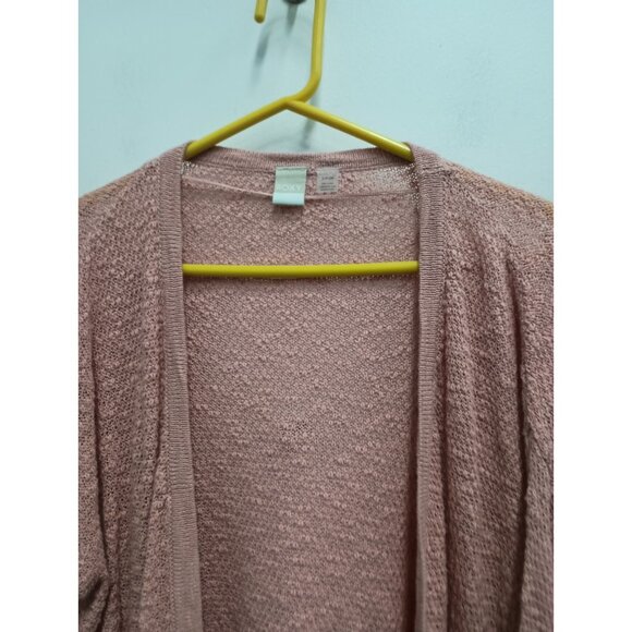 Roxy Womens BOHO Cardigan Small Pink Longline Open Front Minimalist Casual - Picture 2 of 9